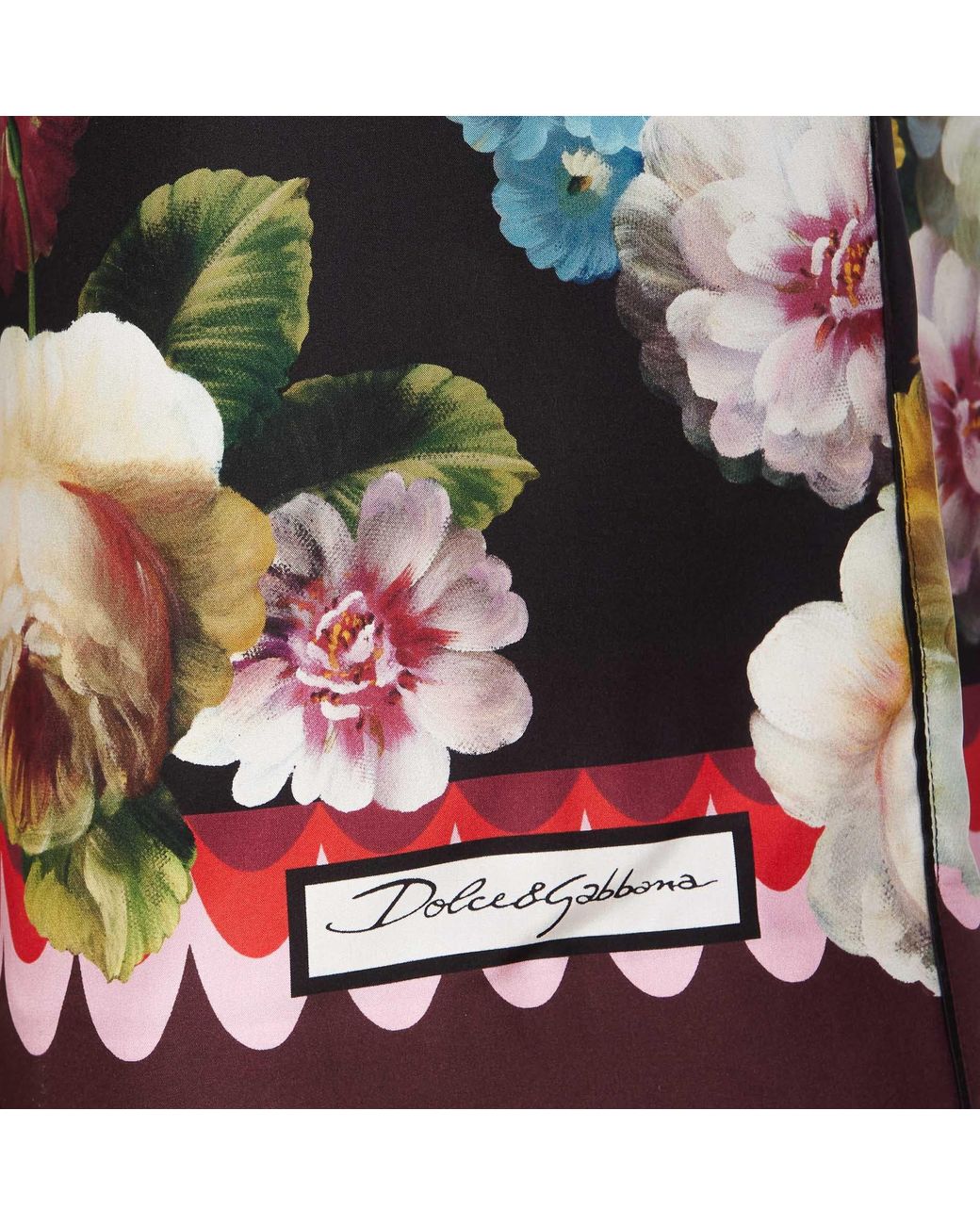 Dolce & Gabbana Black Floral-print Wide-leg Silk-satin Trousers