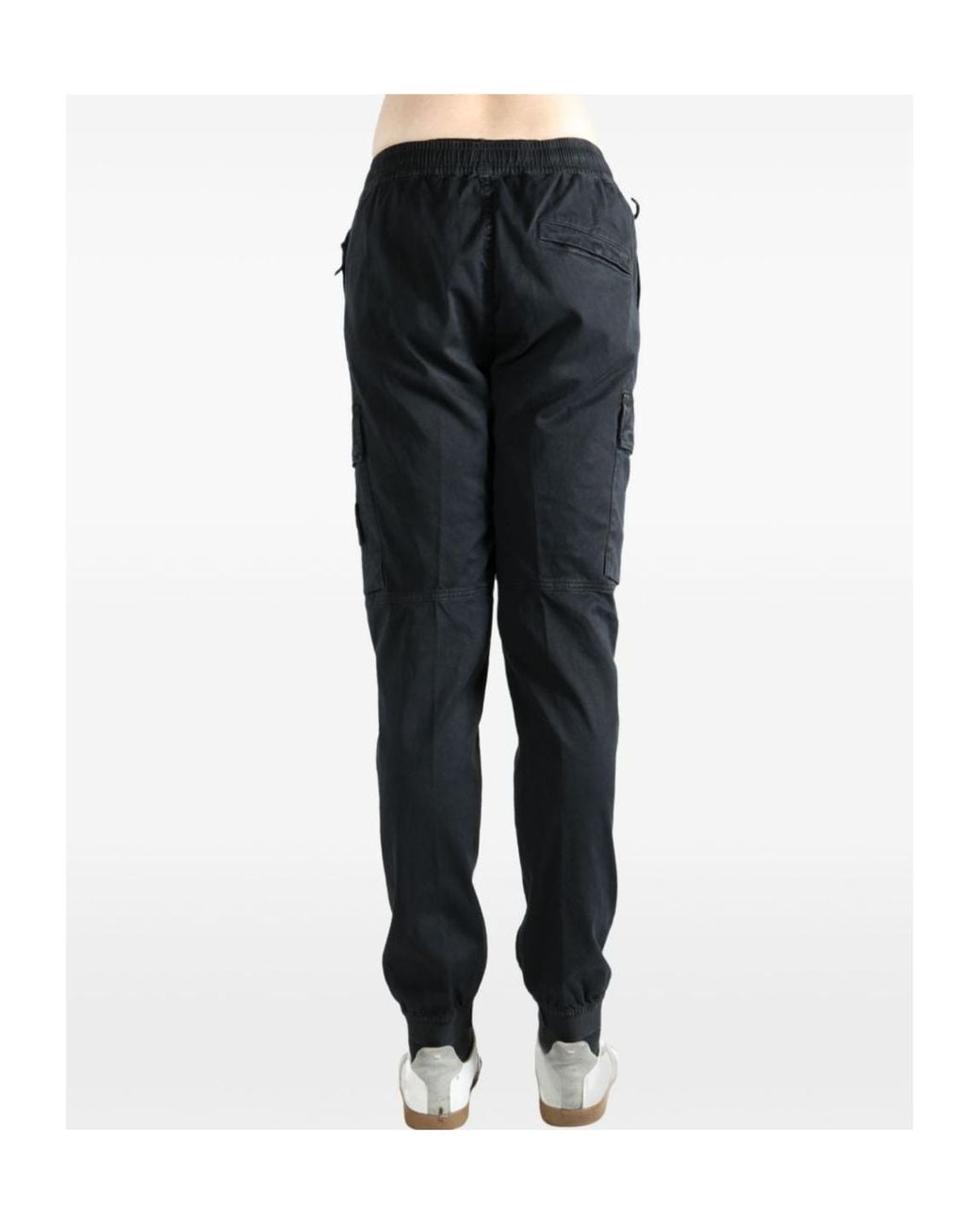 Stone Island Black Elasticated Cargo Pants for men