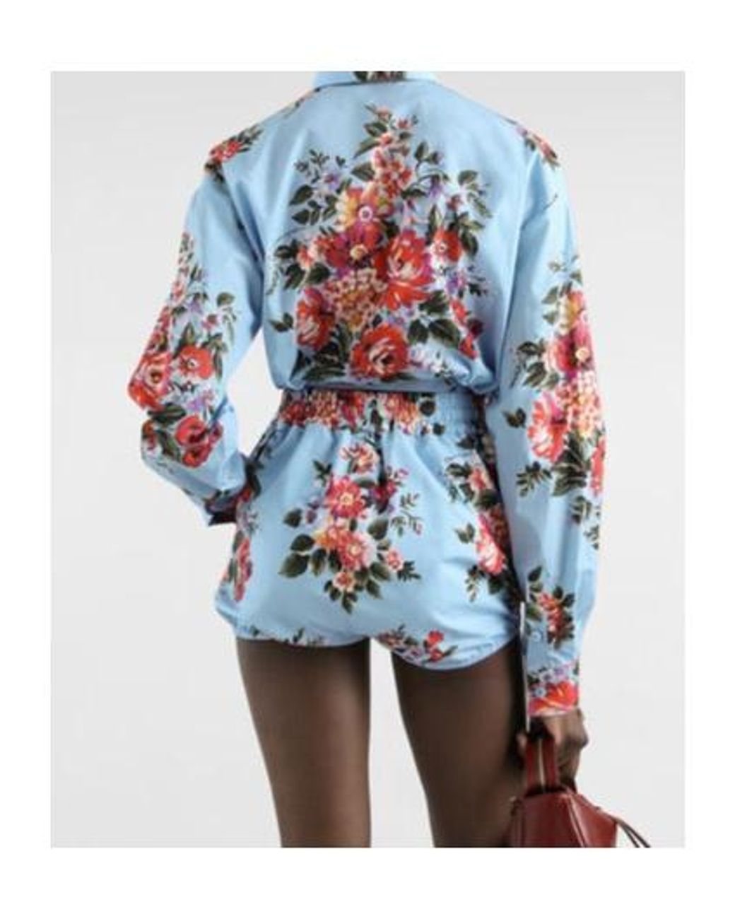 Dolce & Gabbana White Flower Bouquet-Printed Shirt