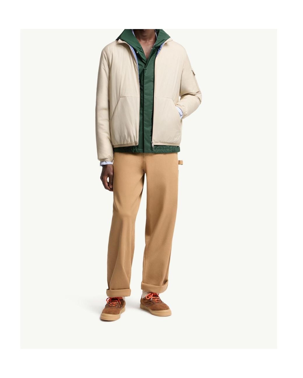 Moncler Natural Gabardine Cargo Pants for men