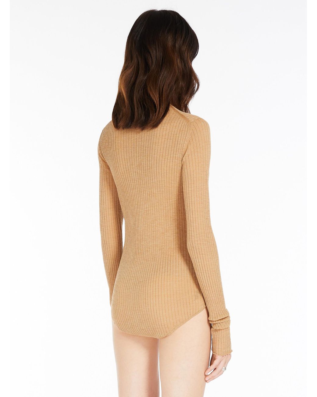 Sportmax Natural Crewneck Long-Sleeved Jumpsuit