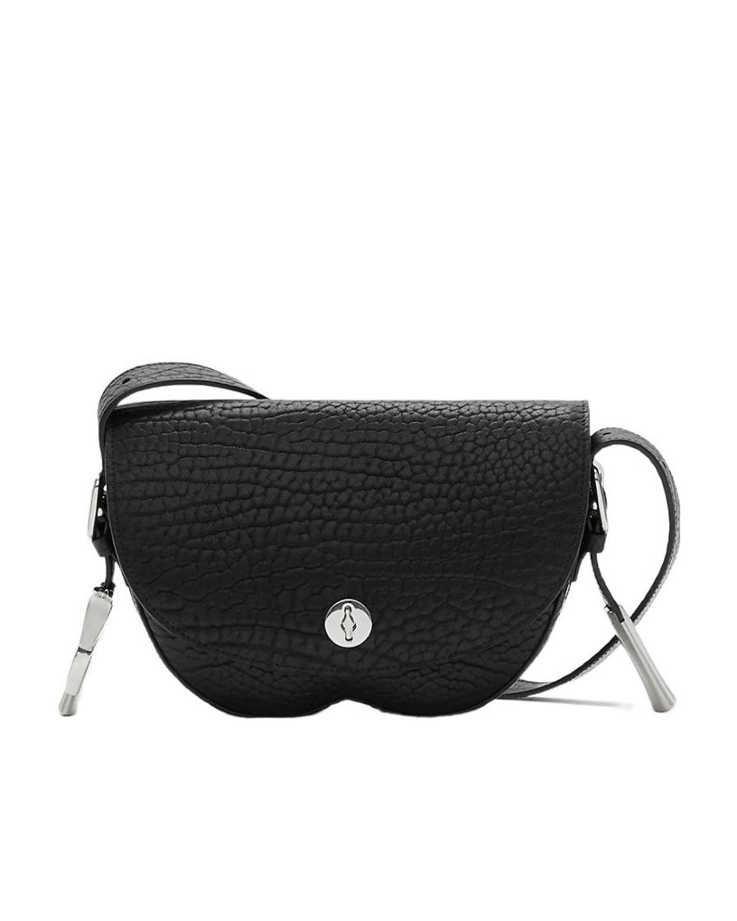 Burberry Black Chess Foldover-Top Satchel Bag