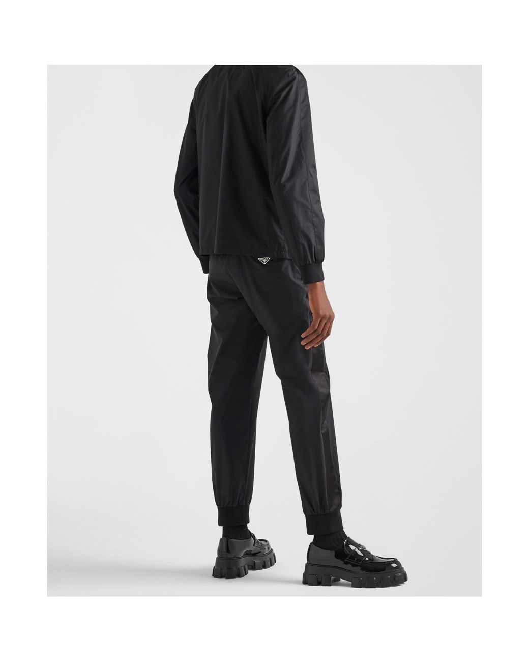 Prada Black Mid-Rise Straight-Leg Track Pants for men
