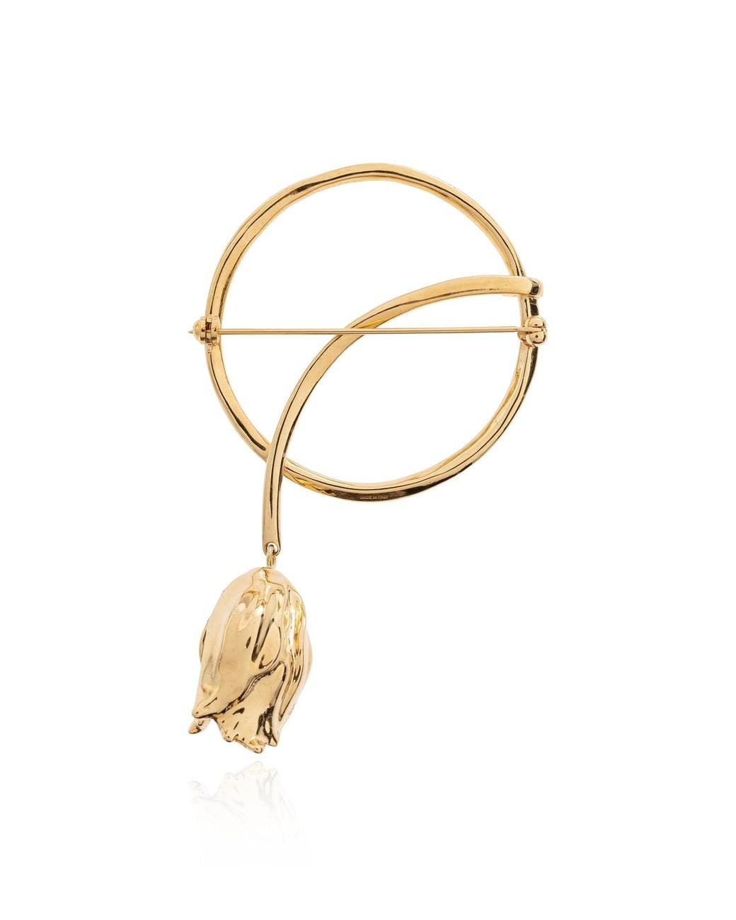 Chloé Metallic Chloé Tulip Drop Brooch