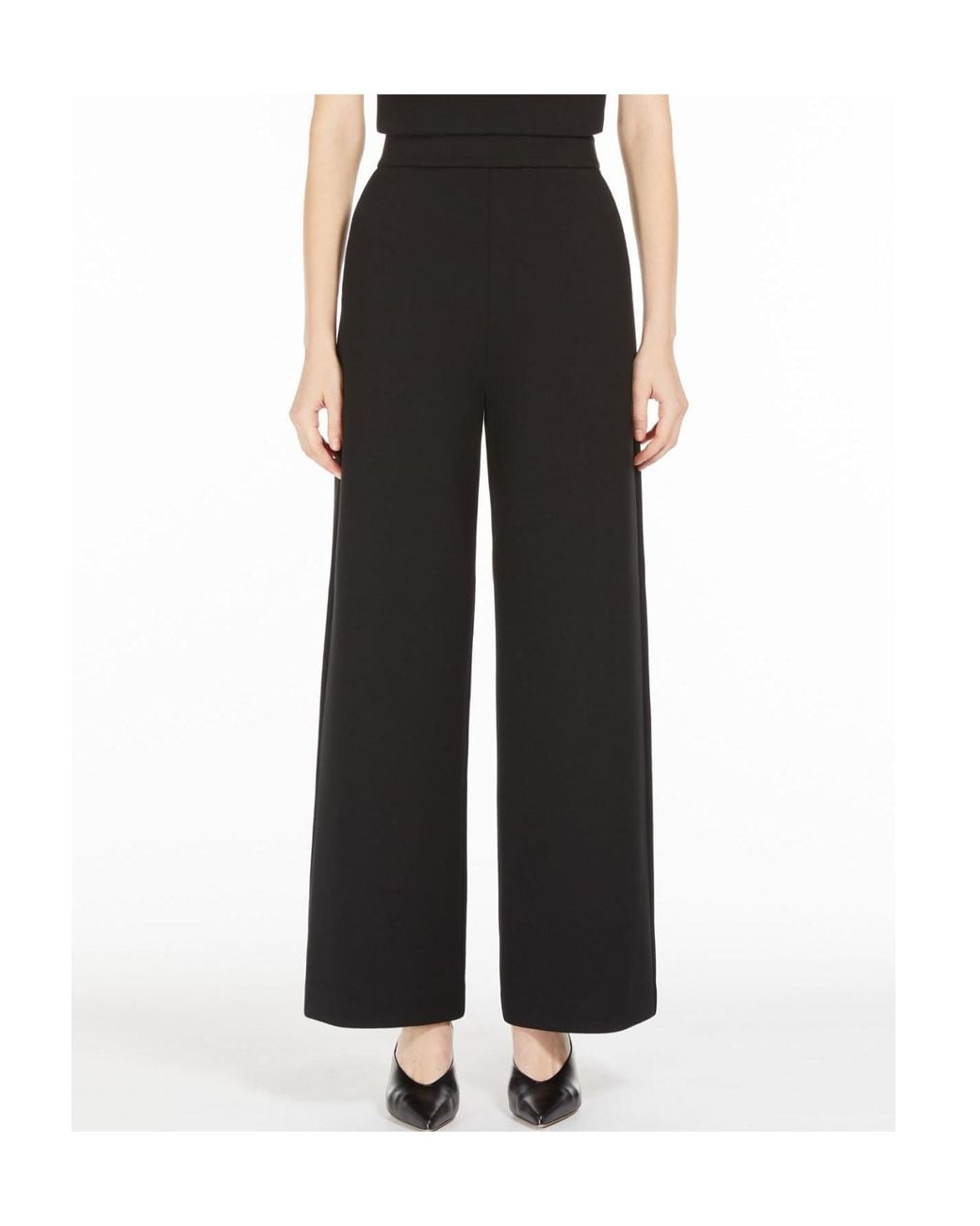 Max Mara Black 'S High Waist Straight Leg Pants