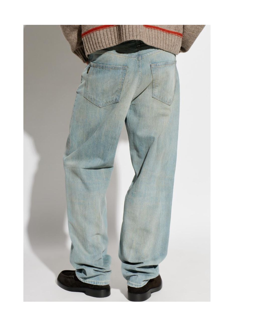 Haikure Gray Logo Patch Straight Leg Jeans for men