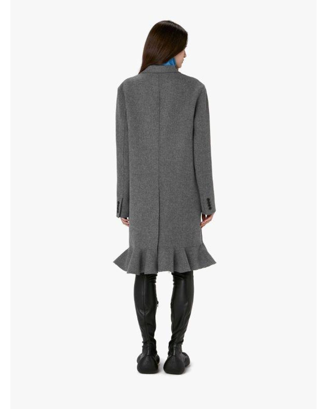 J.W. Anderson Gray Jw Anderson Ruffled Hem Coat
