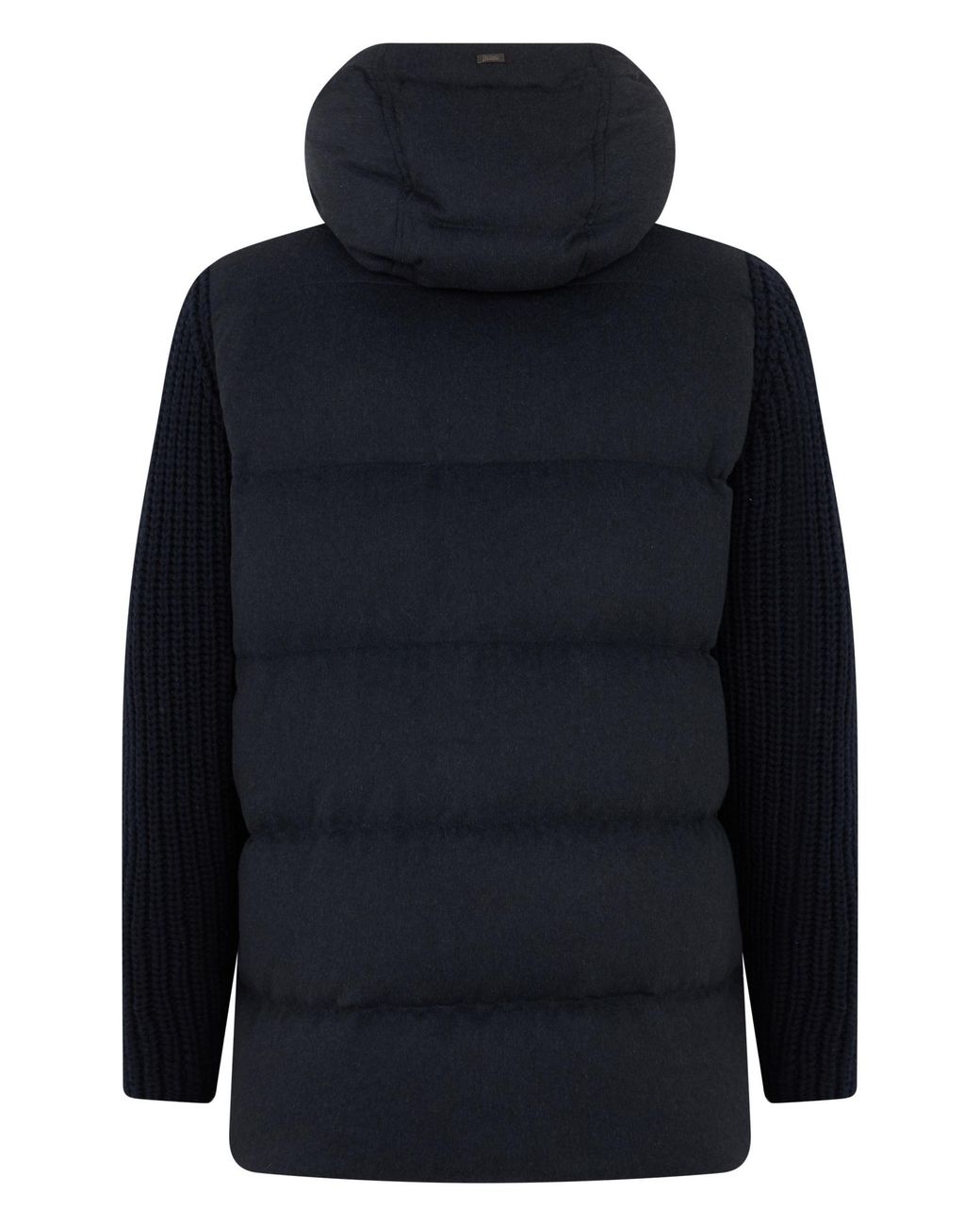 Herno Blue Knitted Hooded Coat for men