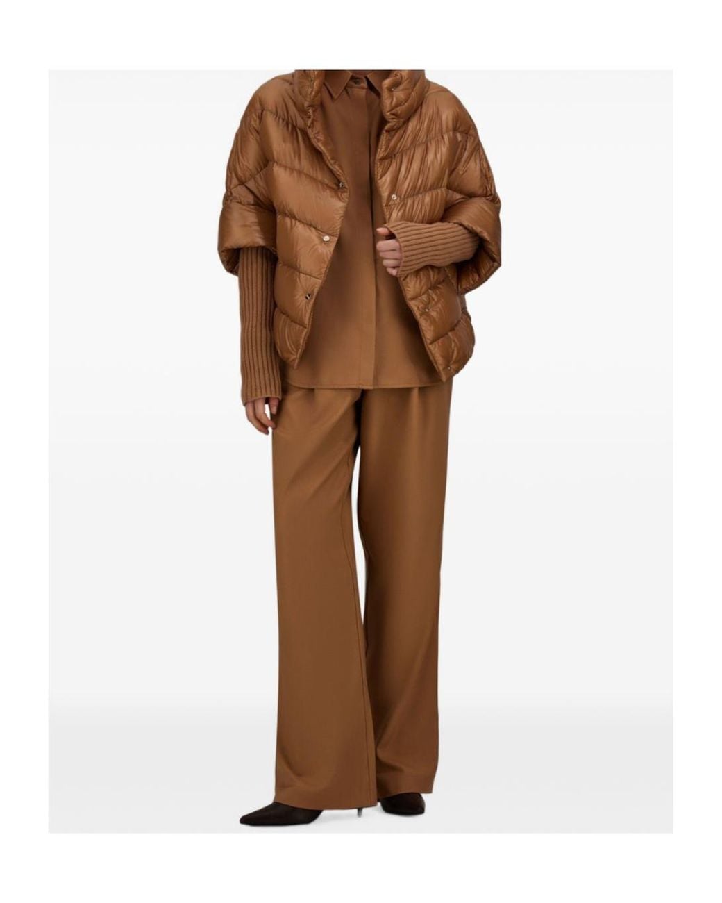 Herno Brown Pleated Wide-Leg Pants