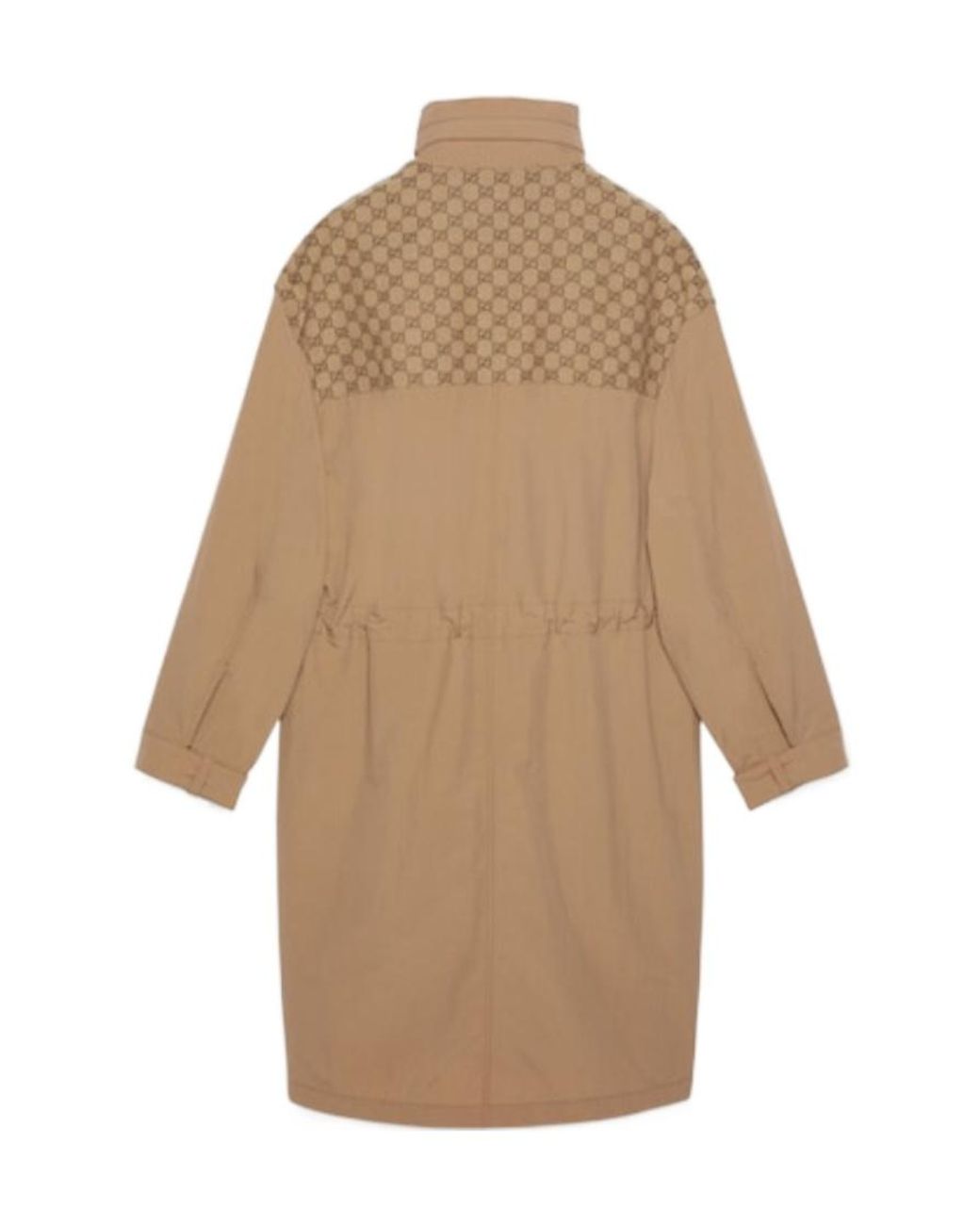 Gucci Natural Hooded Pattern-Detail Coat for men