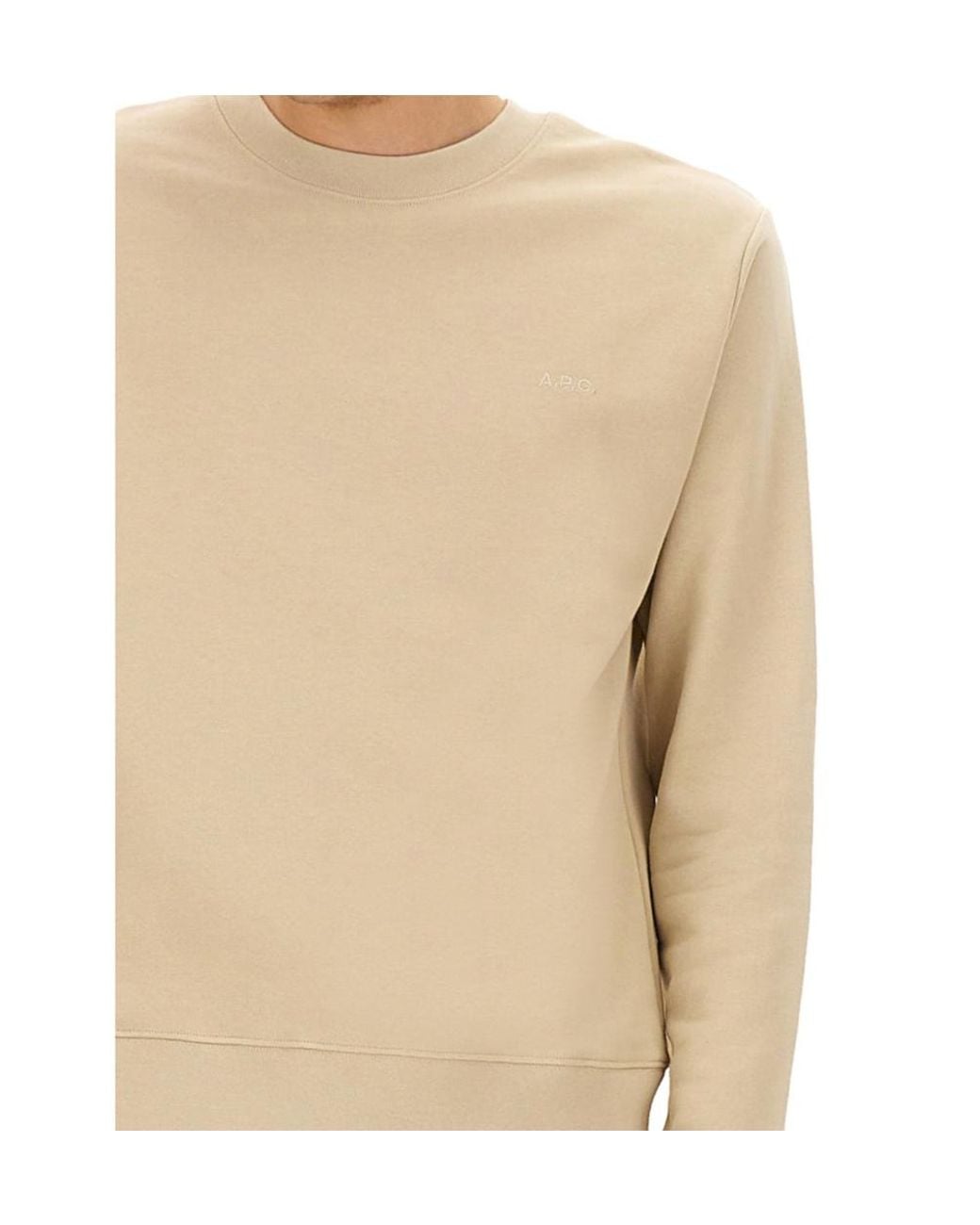 A.P.C. Natural Crewneck Long-Sleeved Sweatshirt for men
