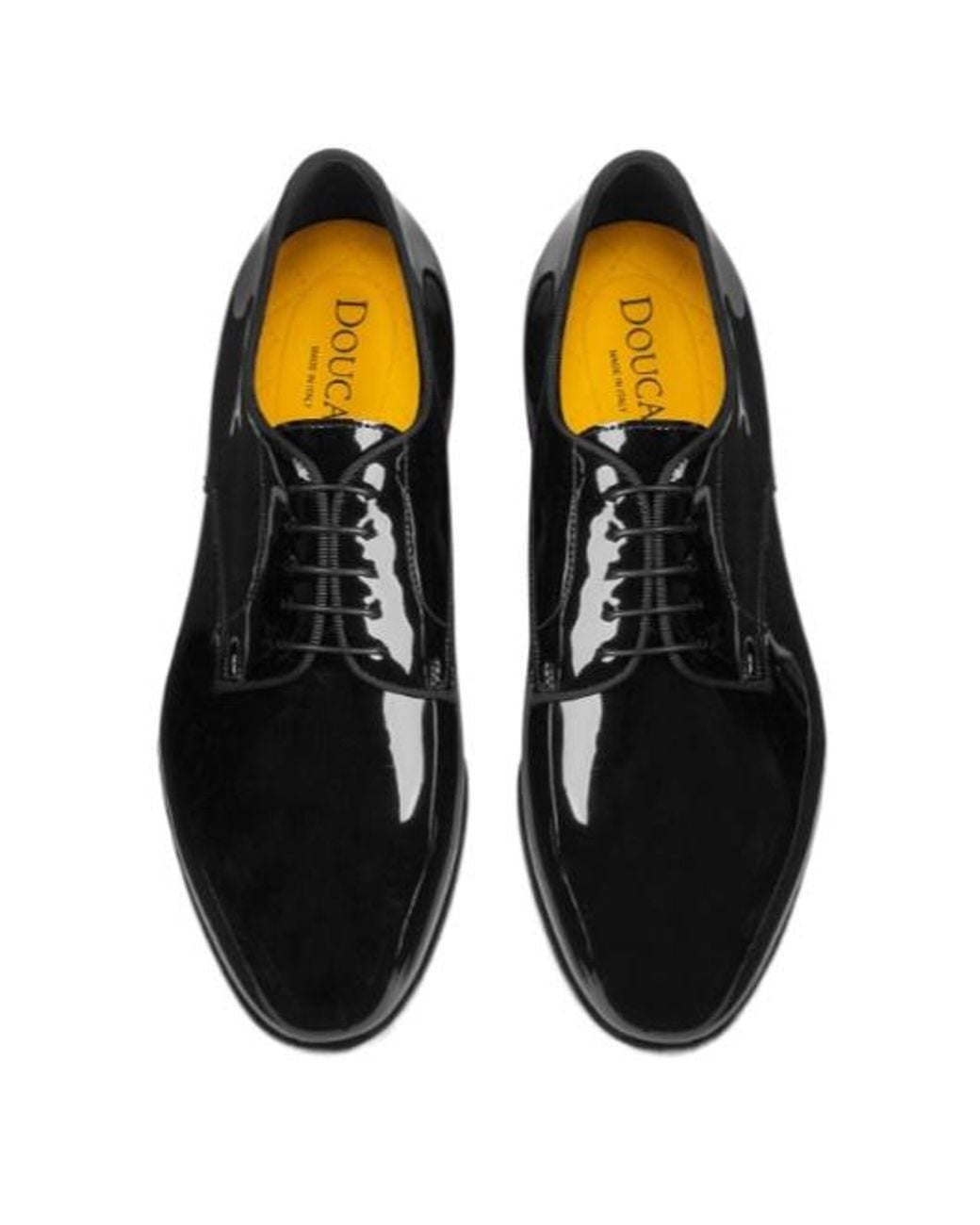 Doucal's Black Almond Toe Lace-Up Shoes for men
