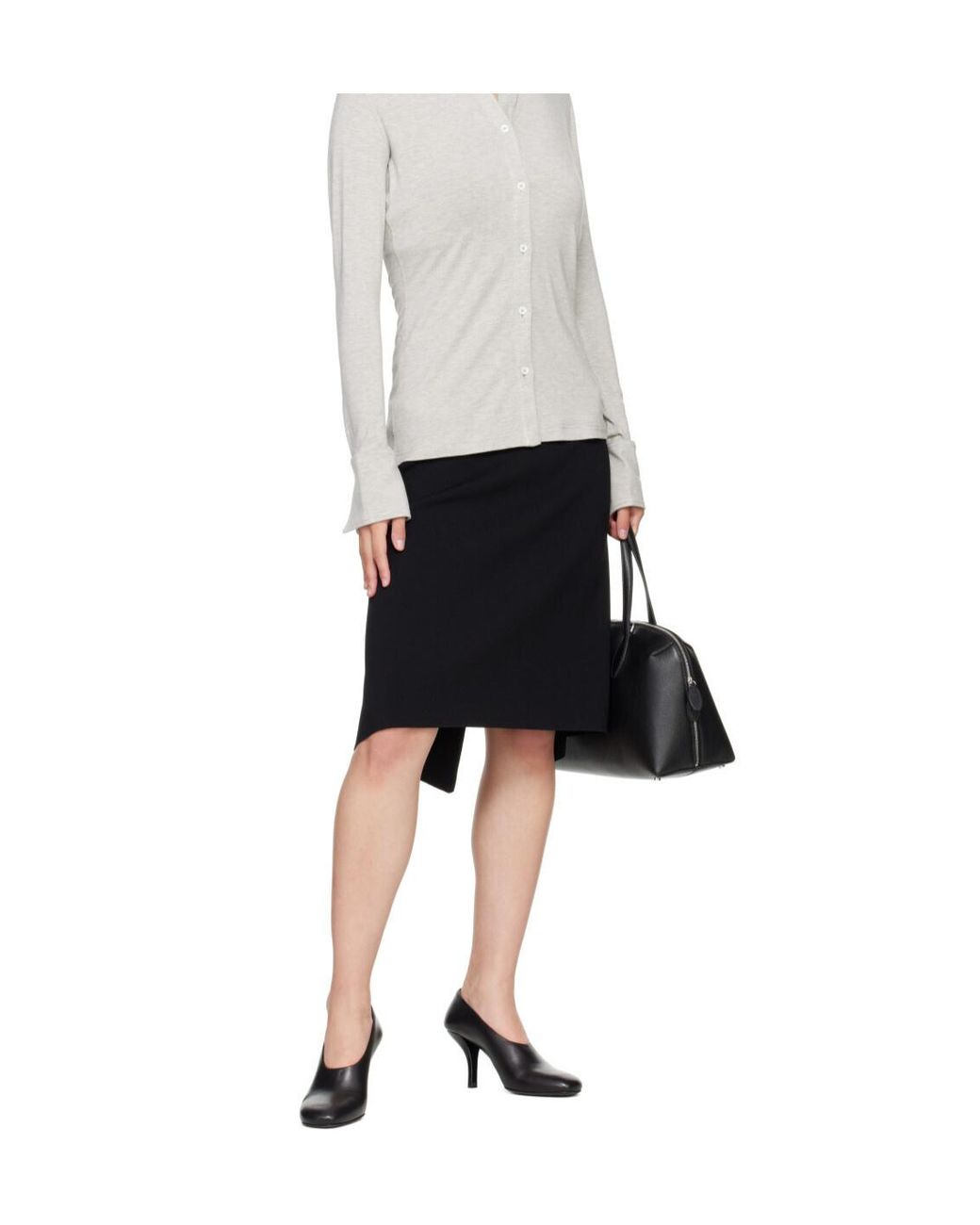 Totême White Back-Slit Skirt