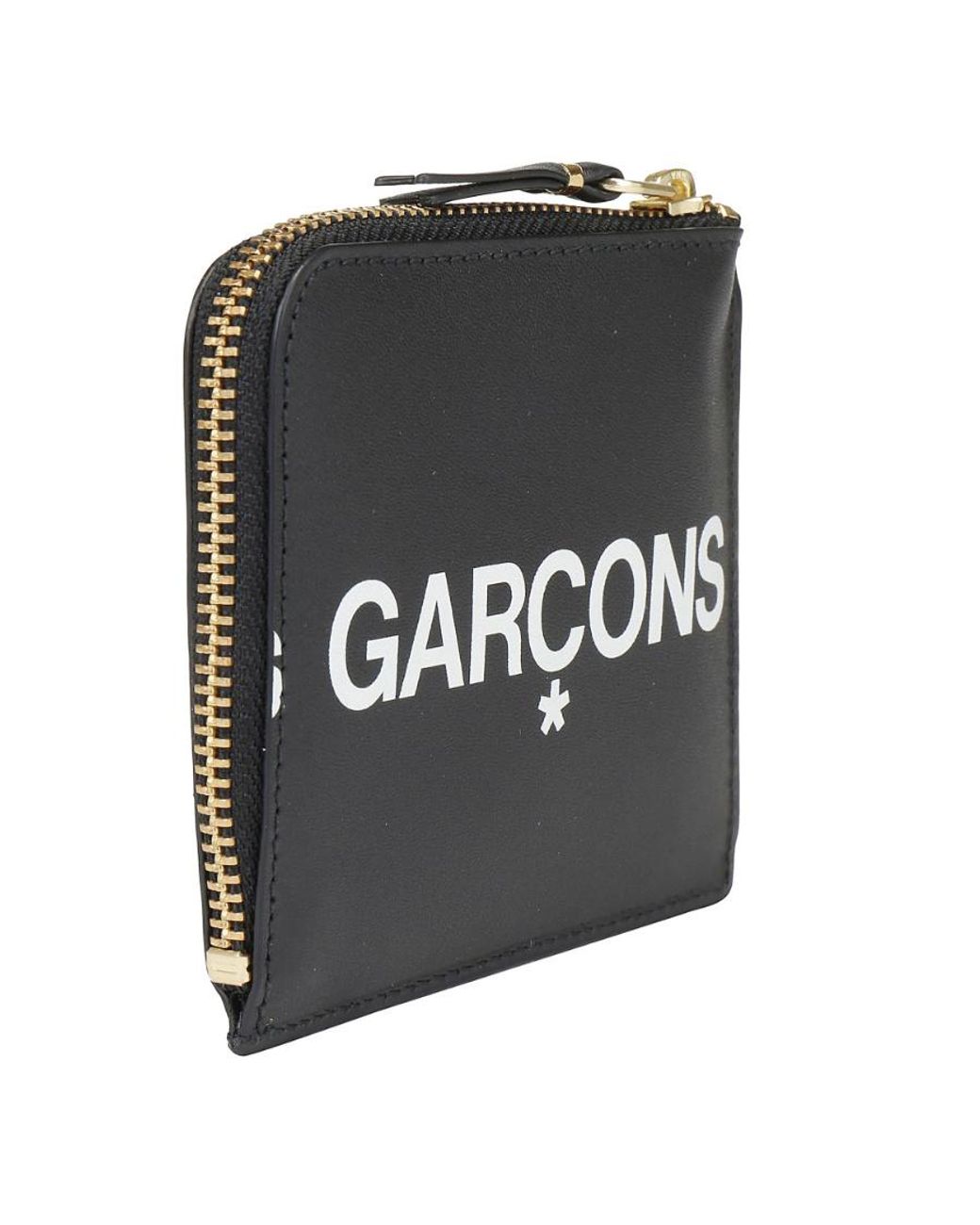 Comme des Garçons Black Comme Des Garçons Wallet Logo Printed Zipped Wallet for men