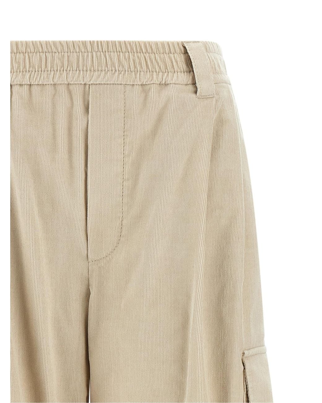 Brunello Cucinelli Natural 'Baggy Cargo' Pants
