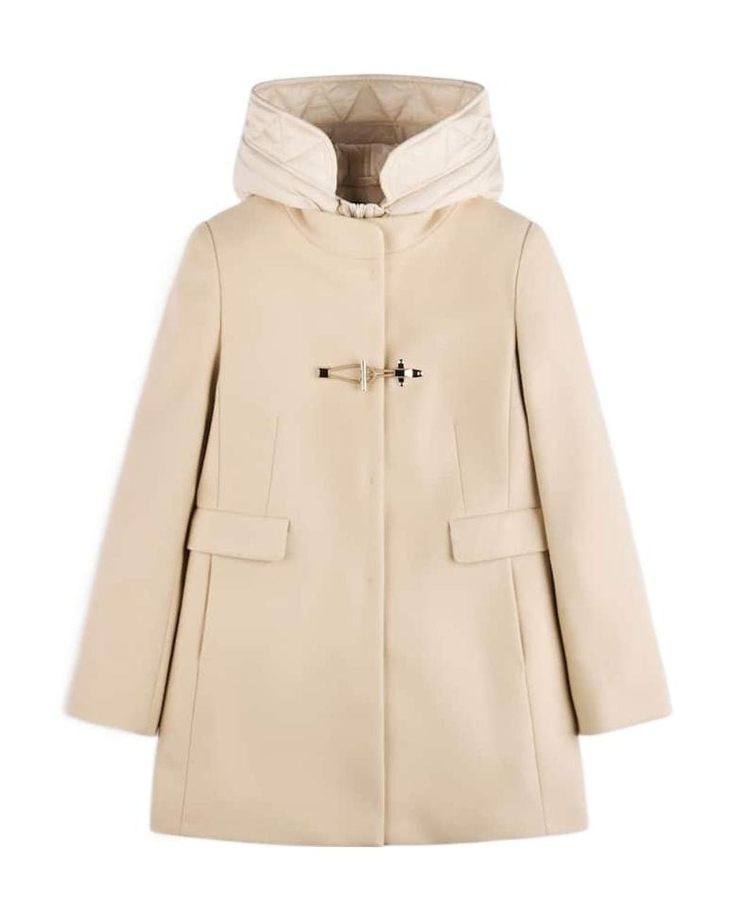 Fay Natural Long-Sleeved Hooded Coat