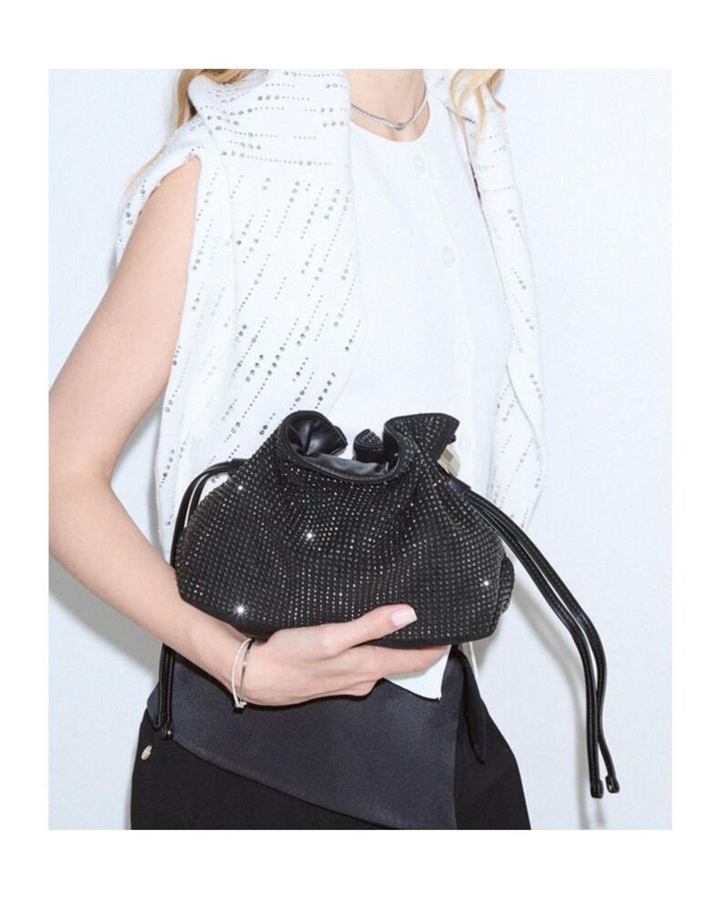 Liu Jo Black Embellished Clutch Bag