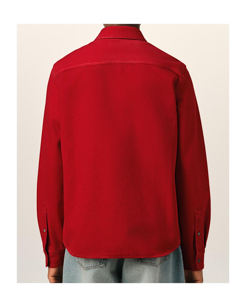 AMI Red Cotton Shirt With Ami De Coeur for men