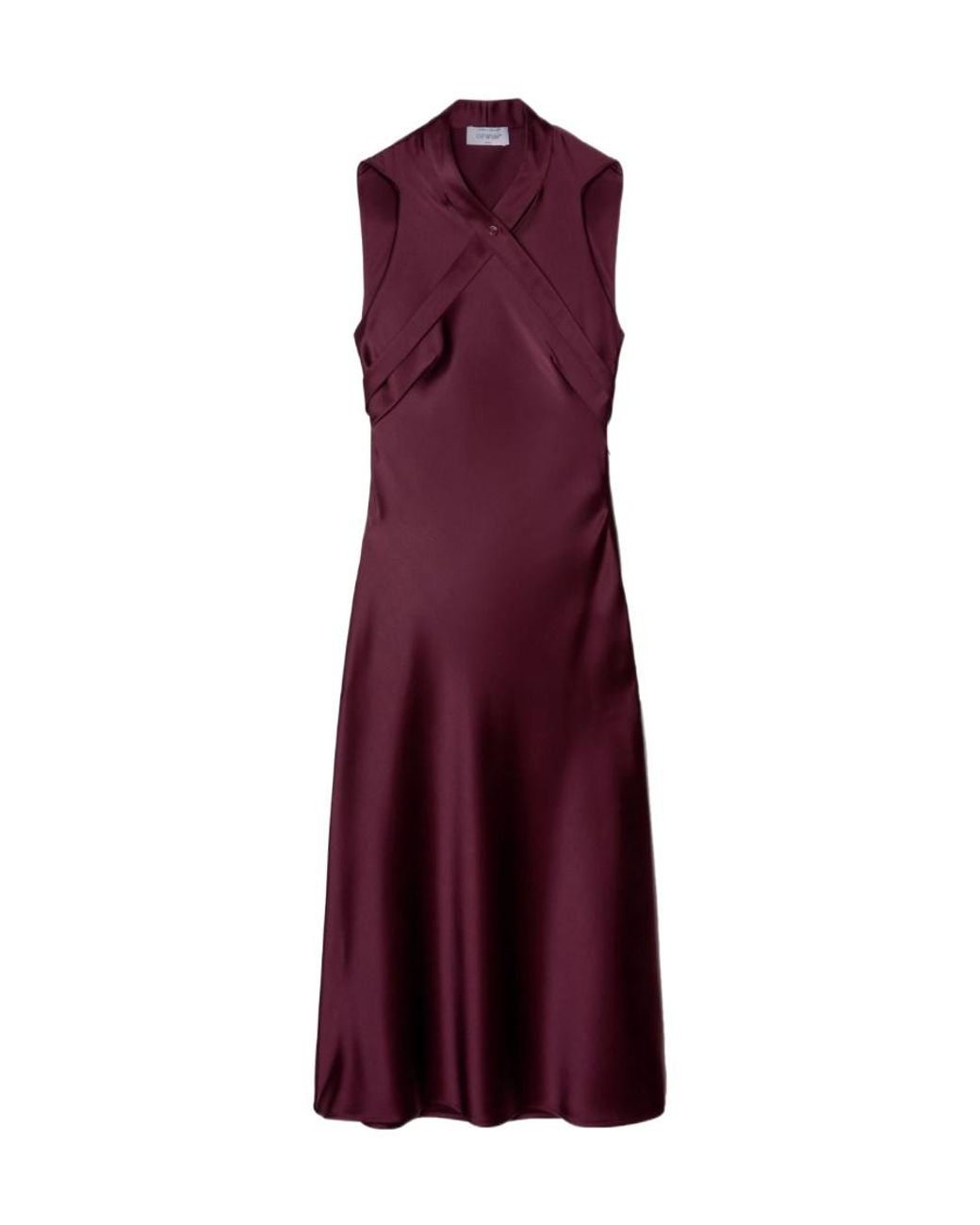 Off-White c/o Virgil Abloh Purple Buckle-Detail Satin Midi Dress