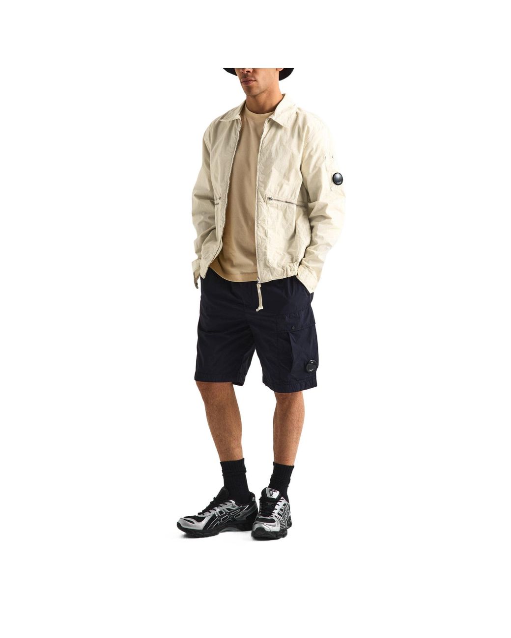 C P Company Natural Zip-Up Shirt Jacket With Collar for men
