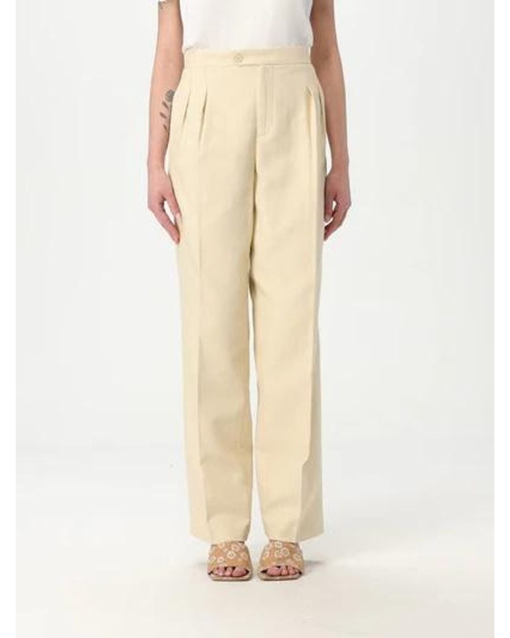 Twinset Natural Straight-Leg Twill Trousers