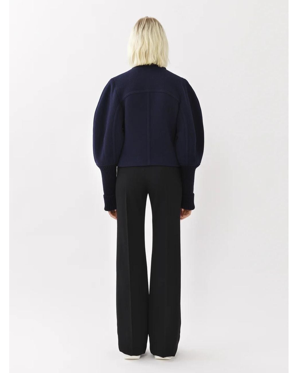 Chloé Blue Chloé Boxy Cropped Coat