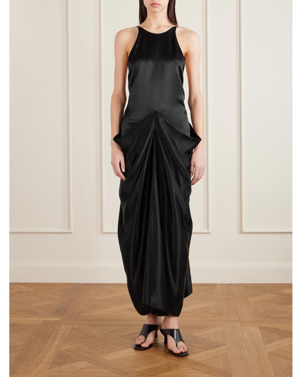Khaite Black Kent Pleated Dress
