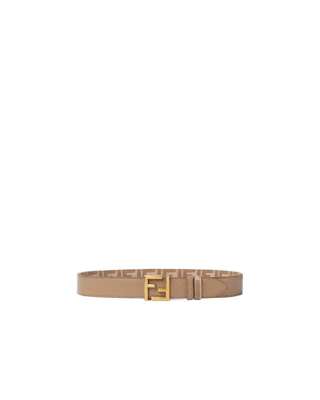 Fendi White Ff Jacquard Buckle Reversible Belt