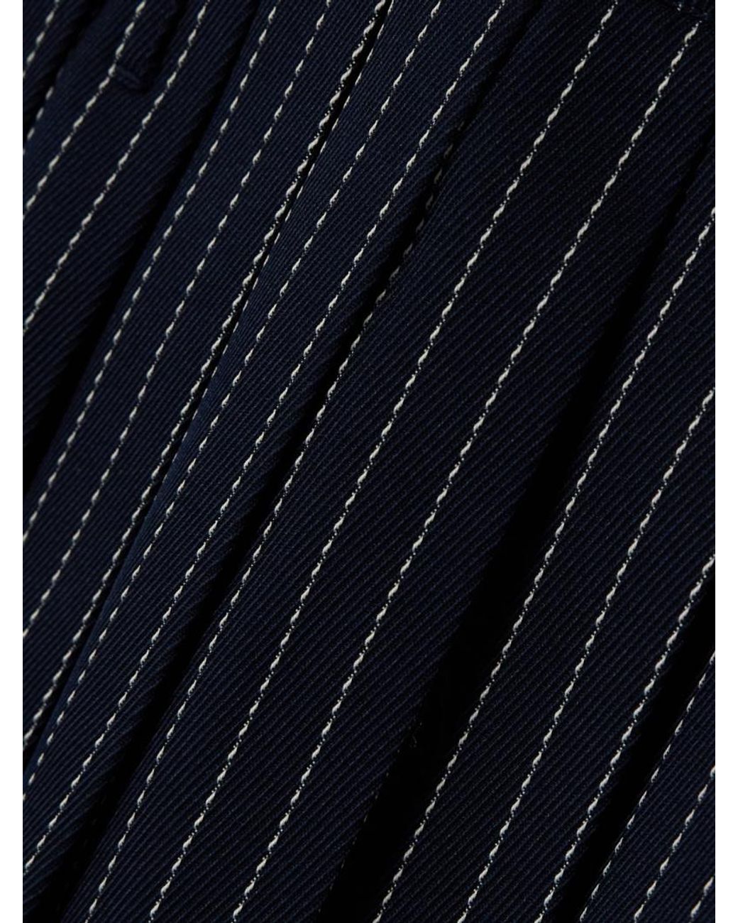 Frankie Shop Blue Blake Pleated Pinstriped Twill Mini Skirt