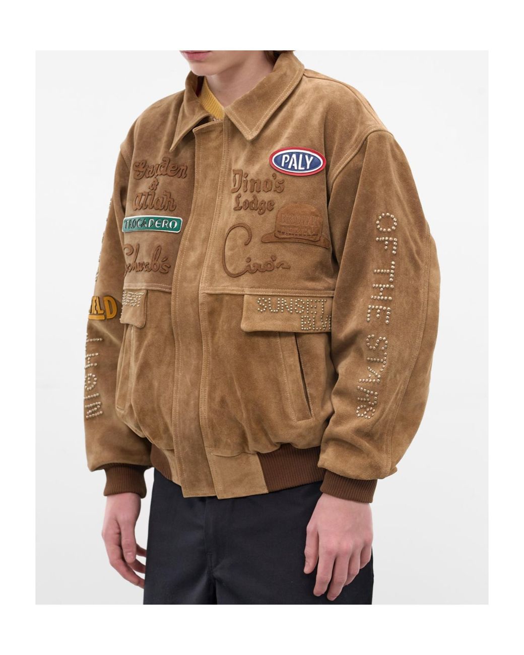 Paly Hollywood Brown Lapel Suede Jacket for men