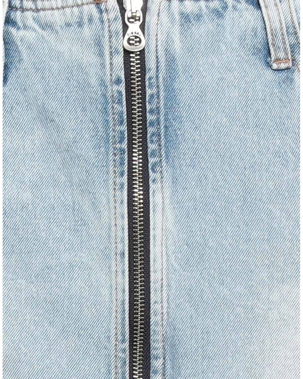 DIESEL Blue Minimalist Solid Color Denim Midi Skirt
