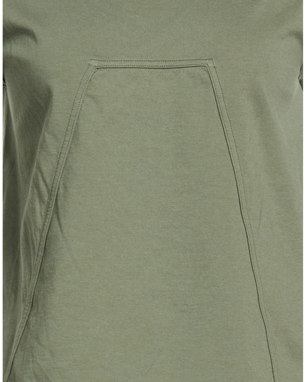 Rick Owens Green Solid-Color Short-Sleeved T-Shirt