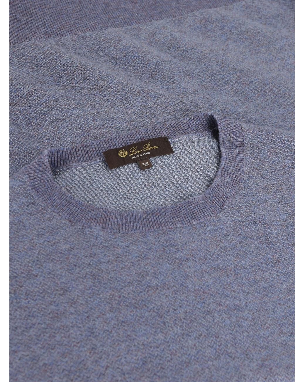 Loro Piana Blue Knitted Jumper for men