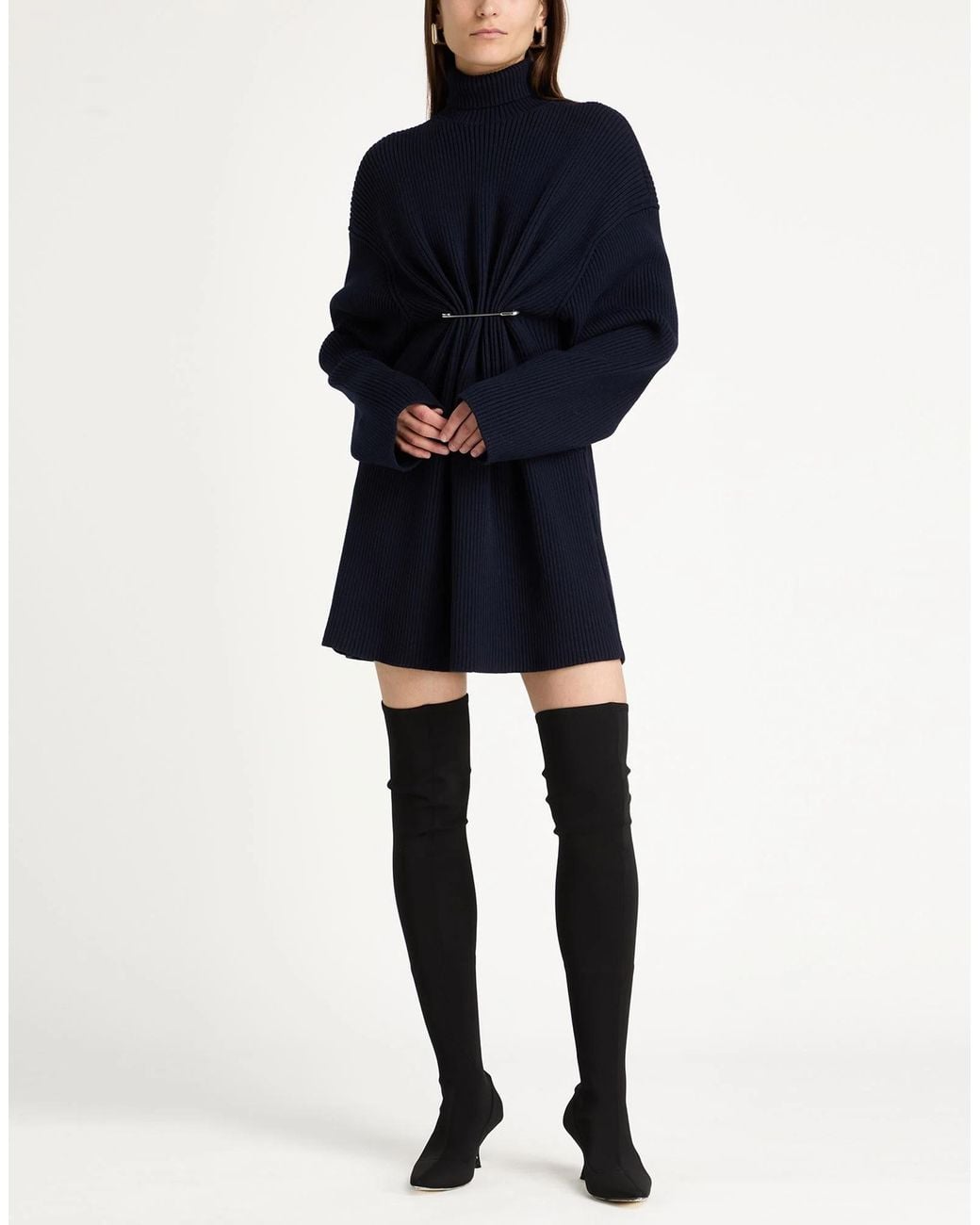 Balenciaga Blue Minimalist Solid Color Dress