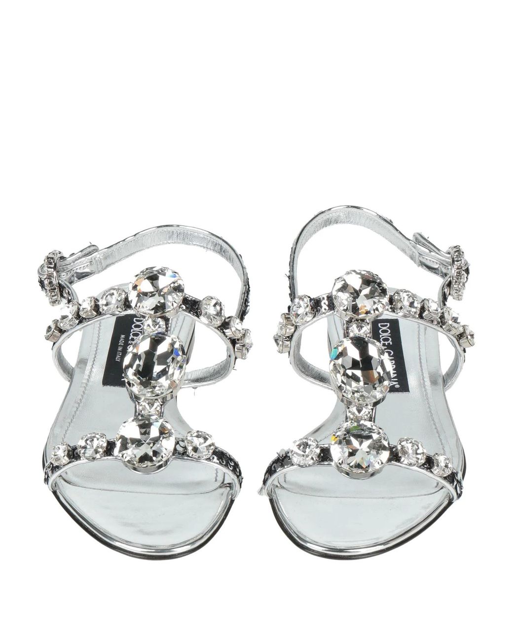 Dolce & Gabbana White Two-Tone Sandals