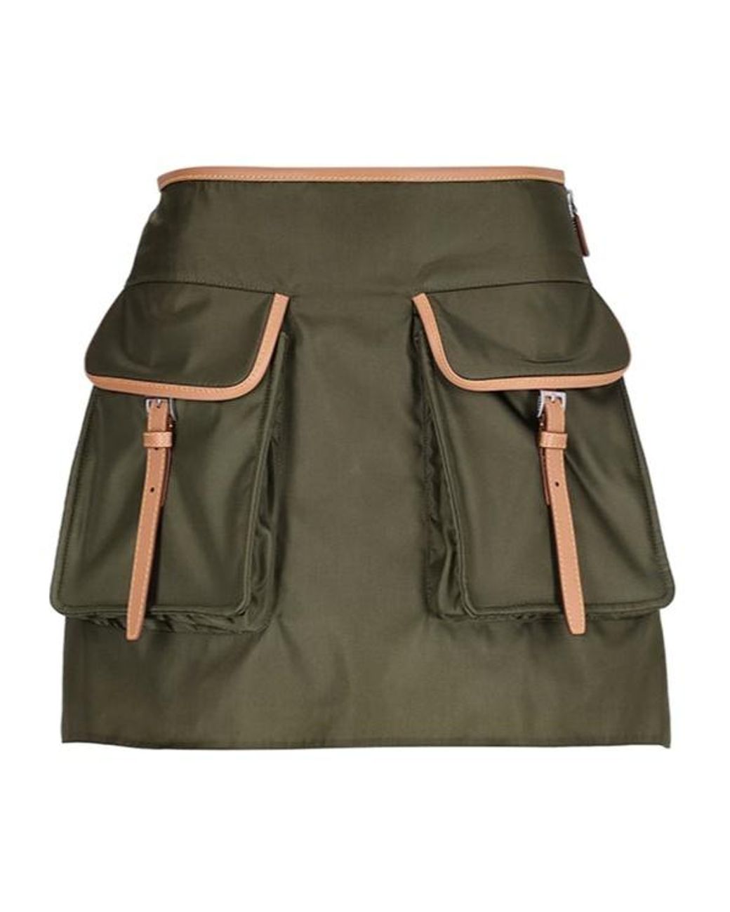 Prada Green Logo Patch Pocket-Detailed Mini Skirt