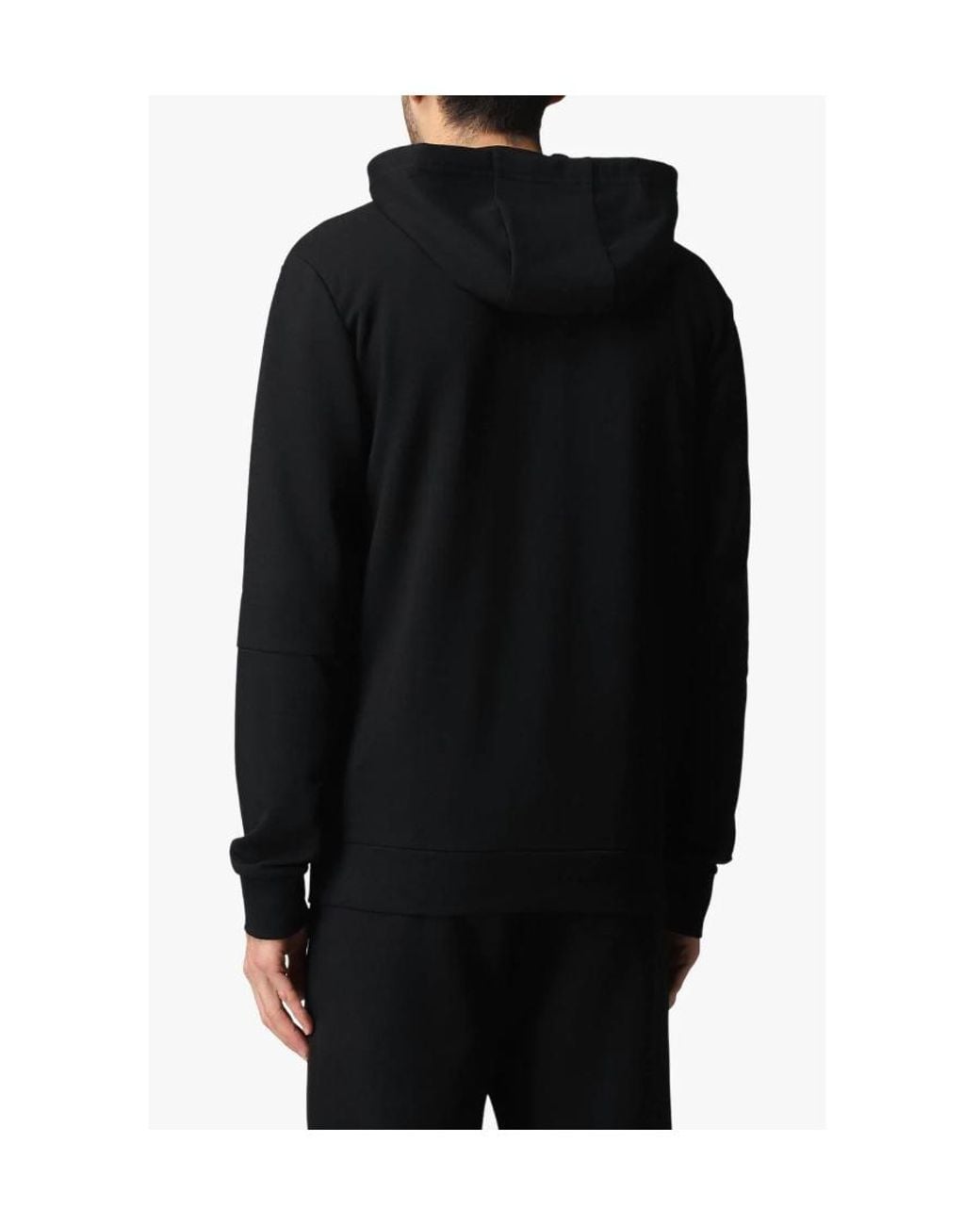 EA7 Black Hooded Casual Jacket for men