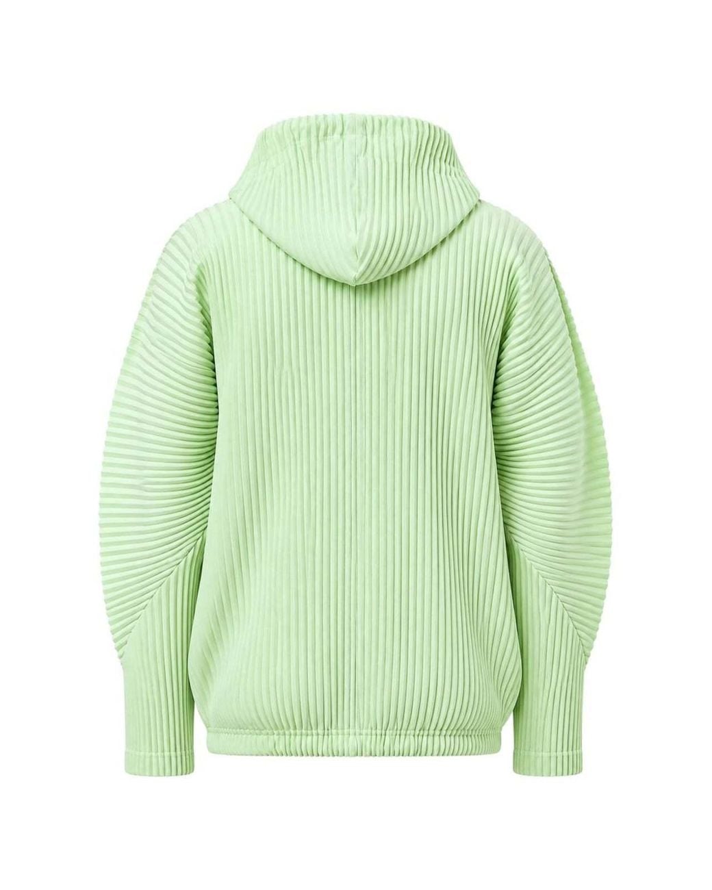 Homme Plissé Issey Miyake Green Pleated Hooded Jacket for men