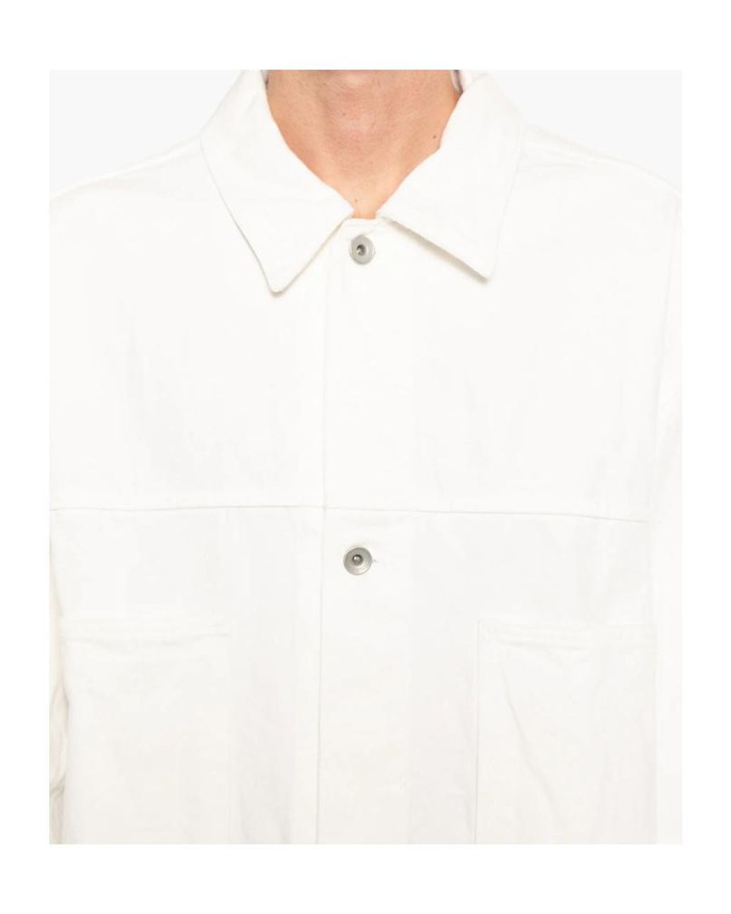 Studio Nicholson White Button-Up Denim Jacket for men