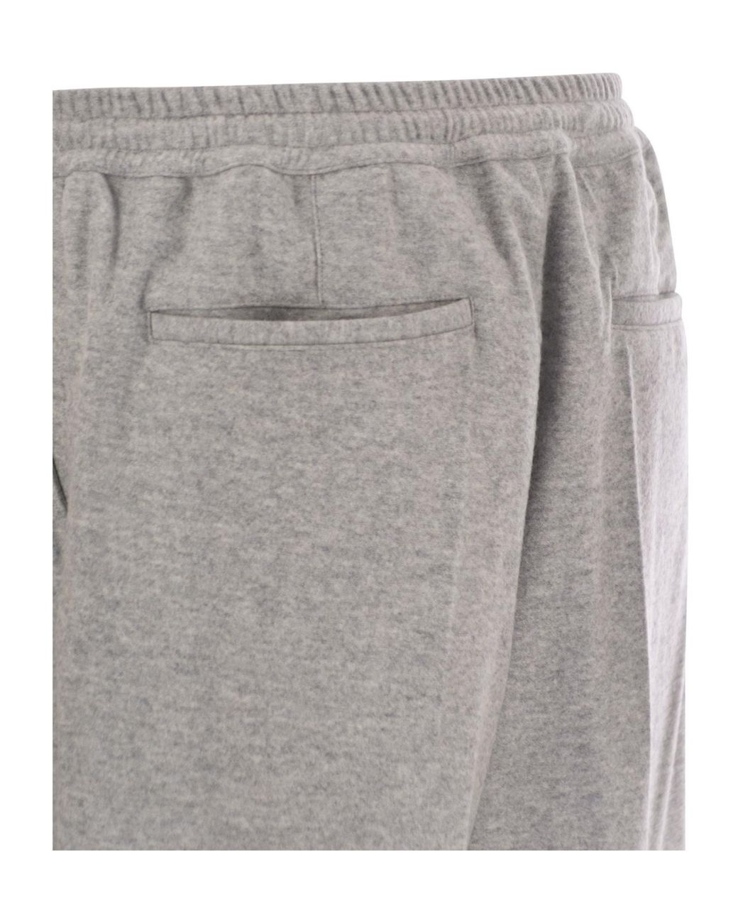 Fedeli Gray Harvard Cashmere Flannel Pants for men