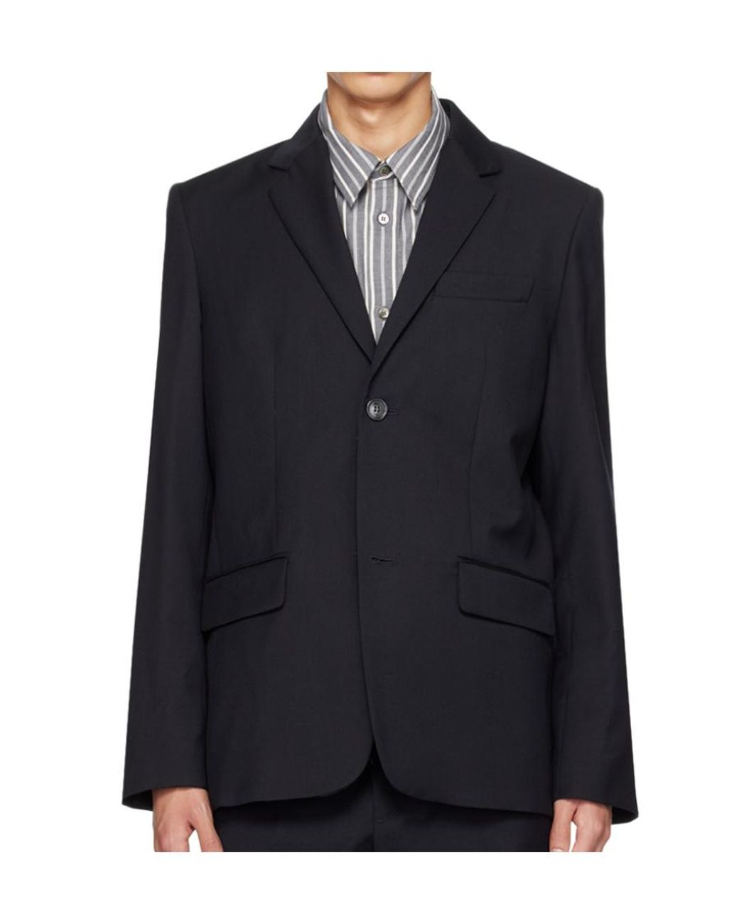 A.P.C. Blue Harry Button-Down Suit Coat for men