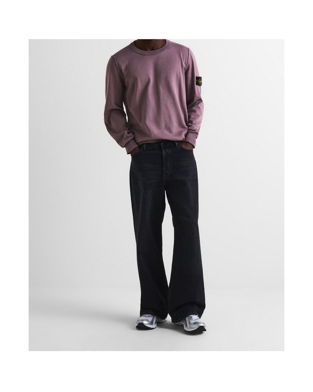 Stone Island Purple Crew Neck Sweatshirt for men