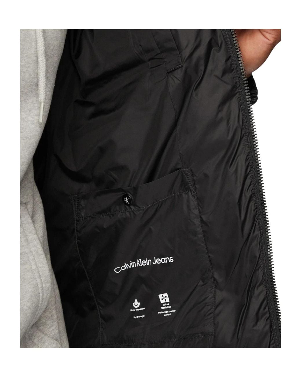 Calvin Klein Black Logo-Print Puffer Jacket for men
