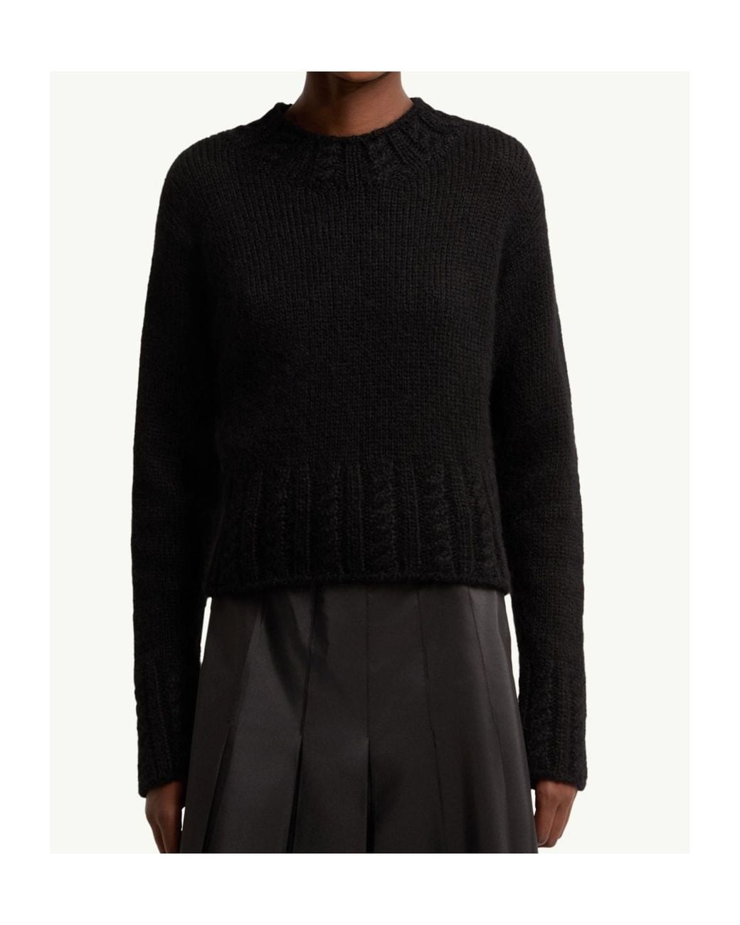Moncler Black Logo Patch Crewneck Knitted Jumper