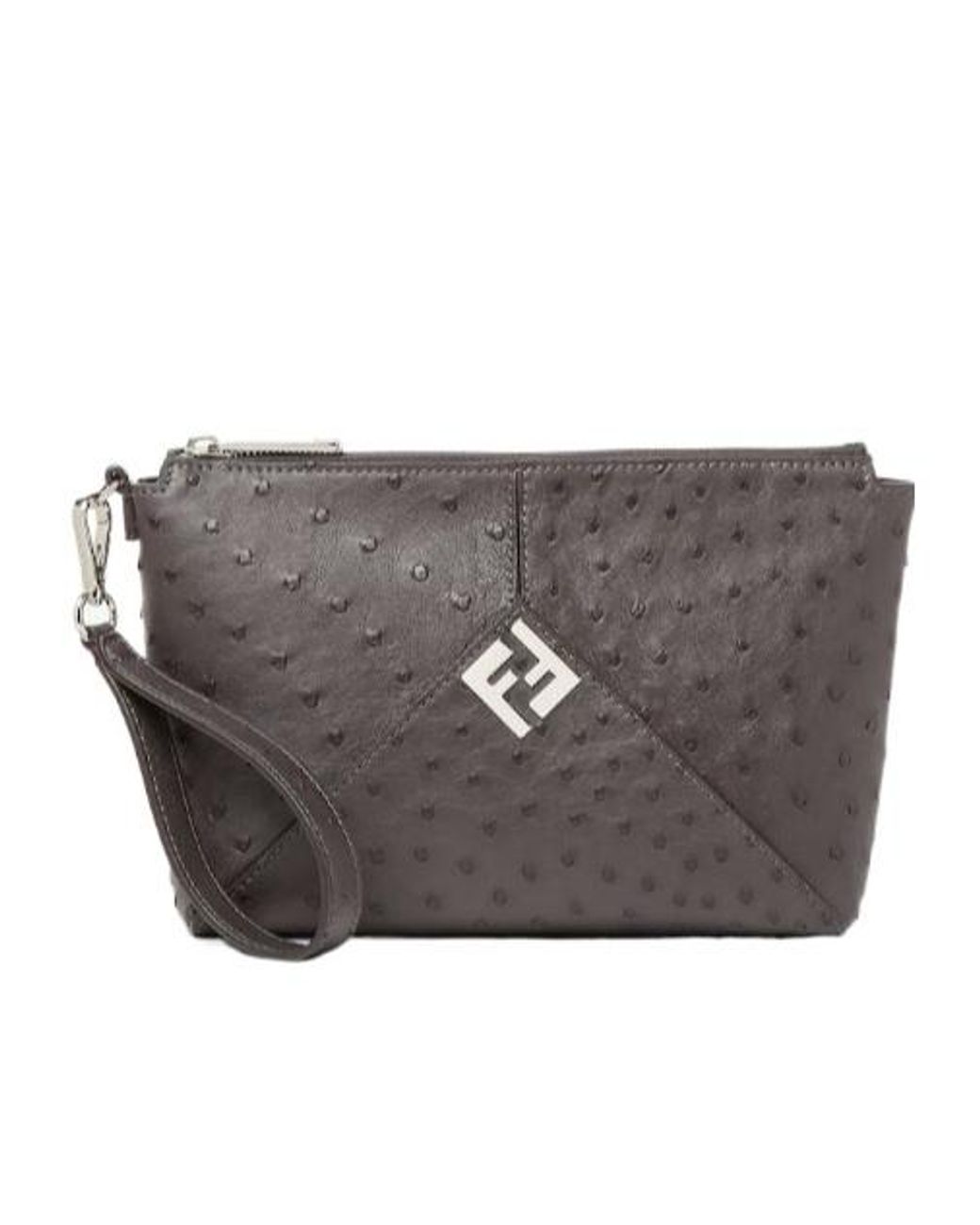 Fendi Gray Lui Clutch for men