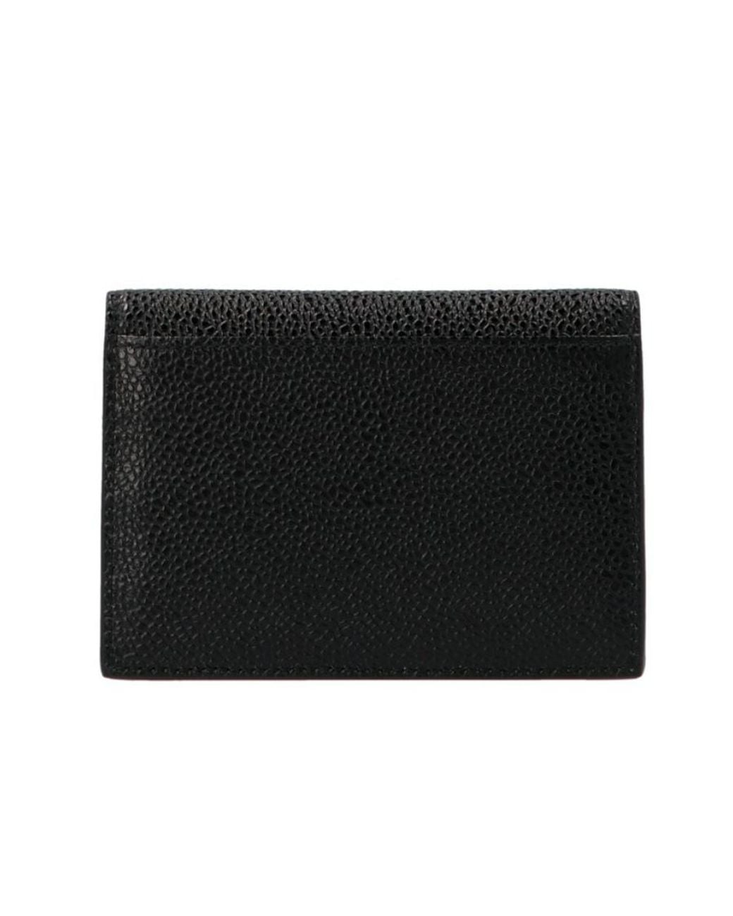 Thom Browne Black Rwb Stripe Compact Wallet for men
