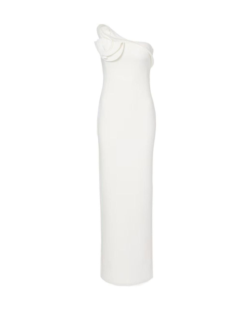 Roland Mouret White Bridal One-Shoulder Crêpe Maxi Dress