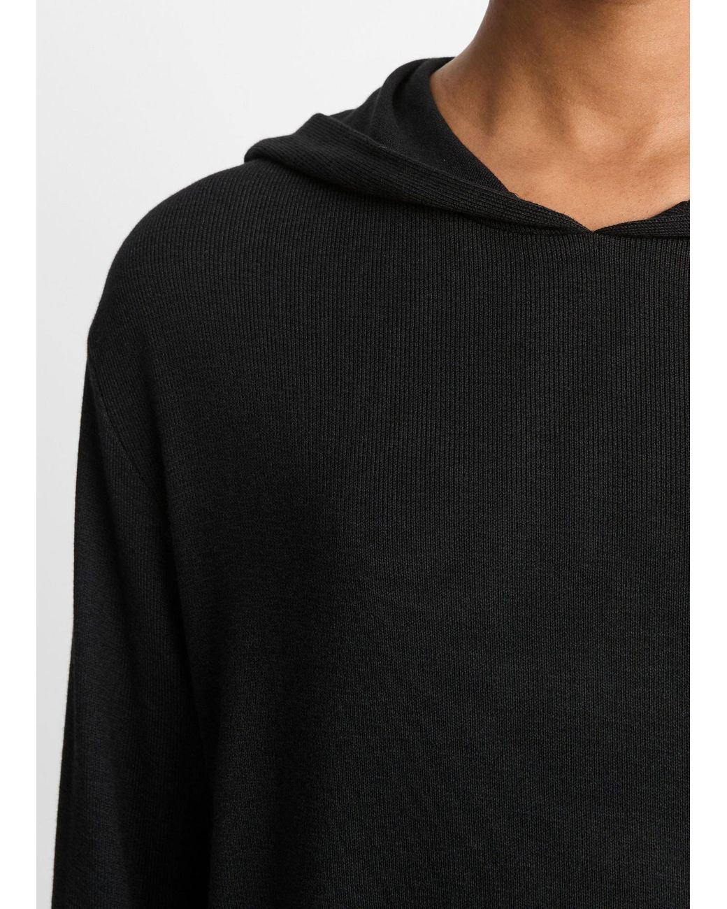 Vince Black Long-Sleeve Hoodie