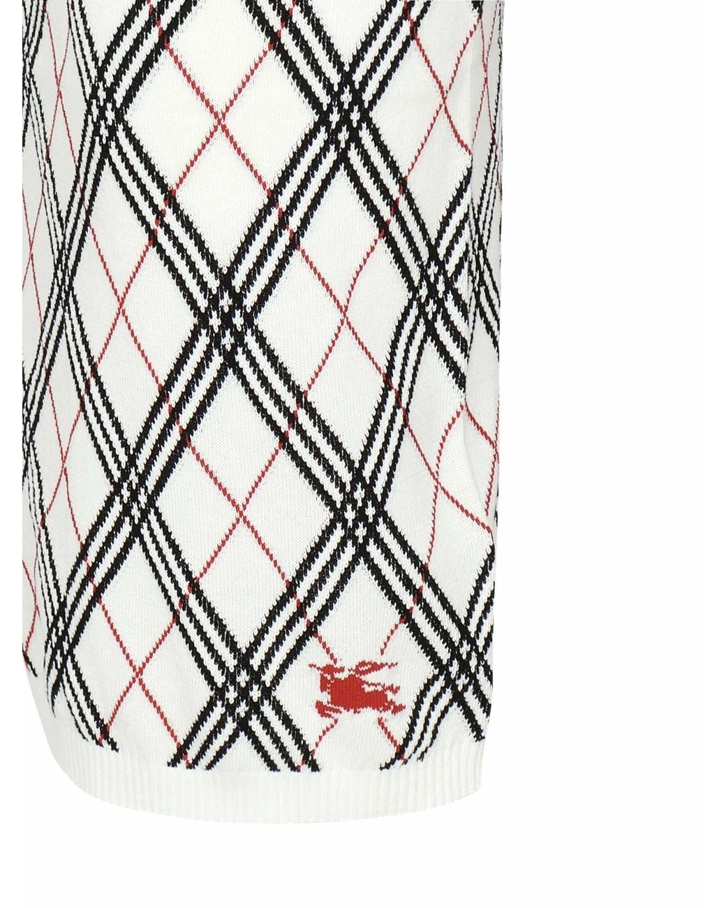 Burberry Multicolor Ekd Jacquard Checked Knitted Midi Skirt