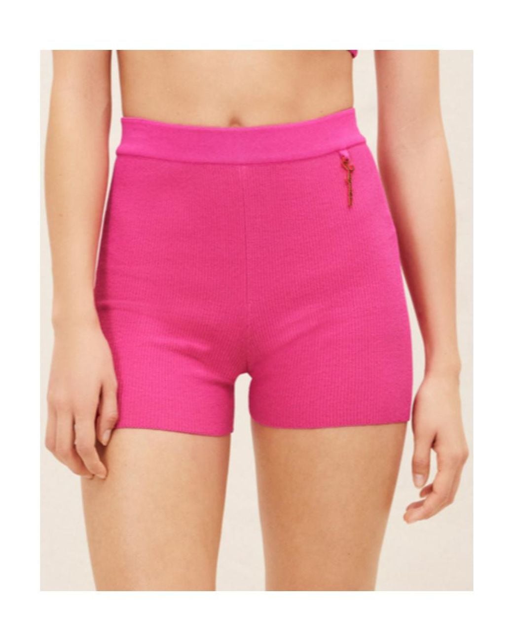 Jacquemus Pink Charm Logo Knit Shorts